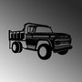 Wallity GMC Truck 1962 Accesorio de pared de metal Negro
